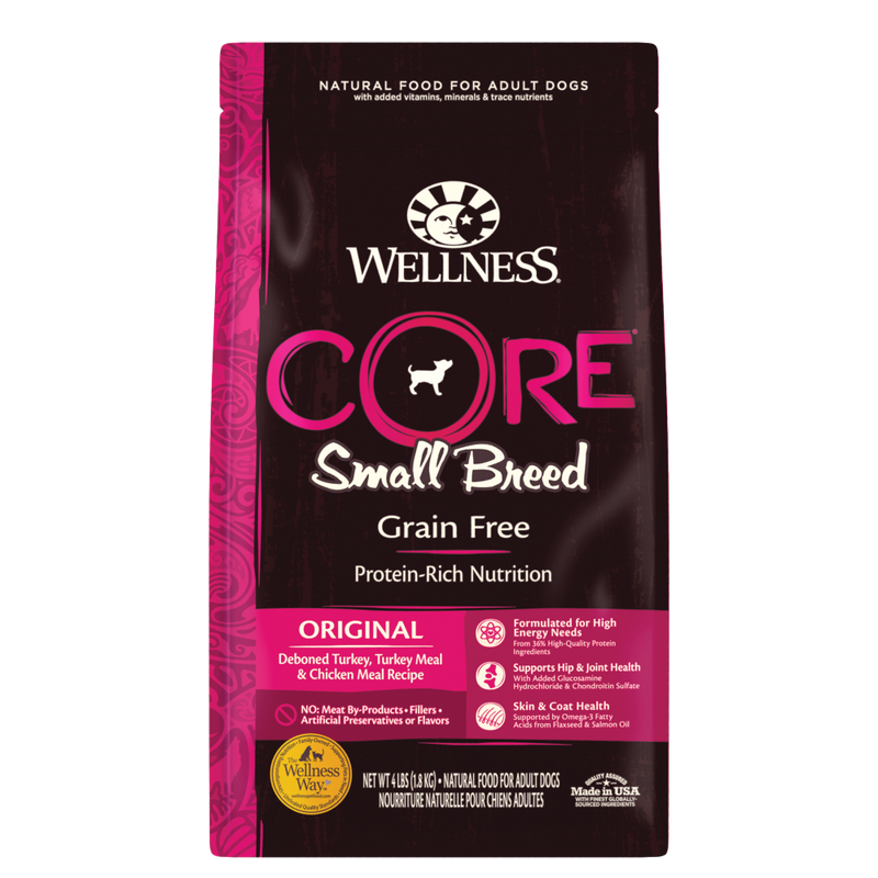 Wellness CORE Grain Free Natural Small Breed Health Turkey and Chicken Recipe Dry Dog Food