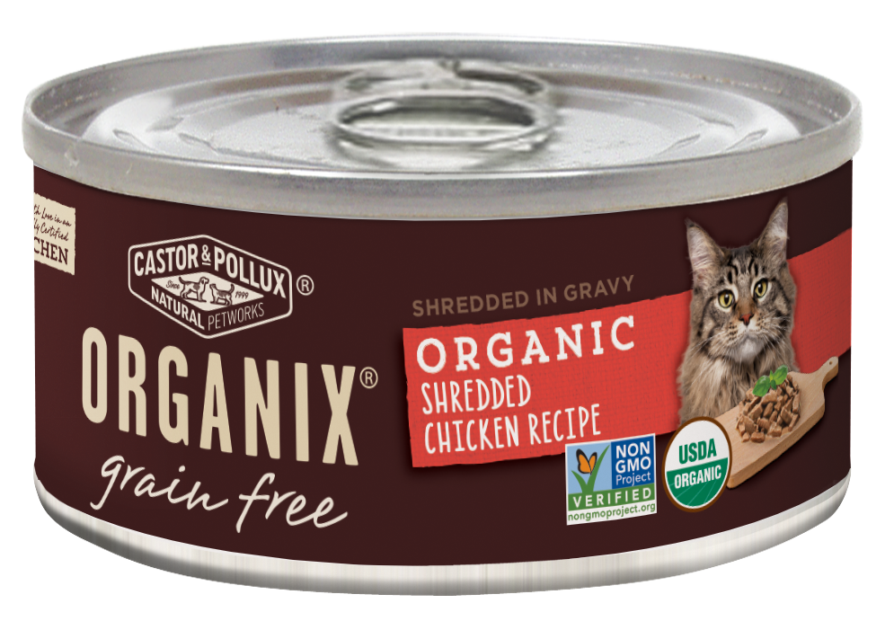 Castor and Pollux Organix Grain Free Organic Shredded Chicken Canned Cat Food