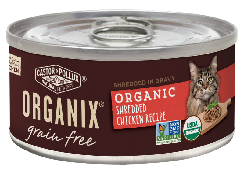 Castor and Pollux Organix Grain Free Organic Shredded Chicken Canned Cat Food