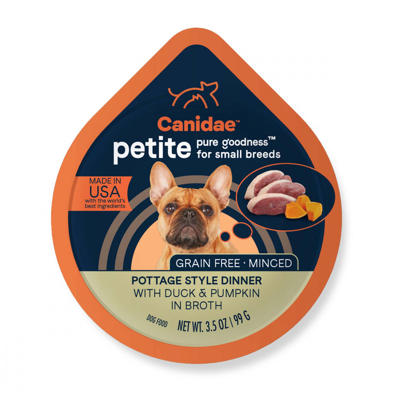 Canidae Grain Free PURE Petite Small Breed Pottage Style Dinner Minced with Duck and Pumpkin in Broth Wet Dog Food