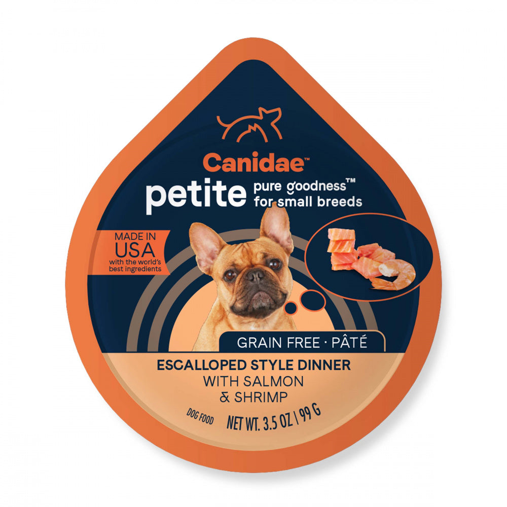 Canidae Grain Free PURE Petite Small Breed Escalloped Style Dinner Pate with Salmon and Shrimp Wet Dog Food