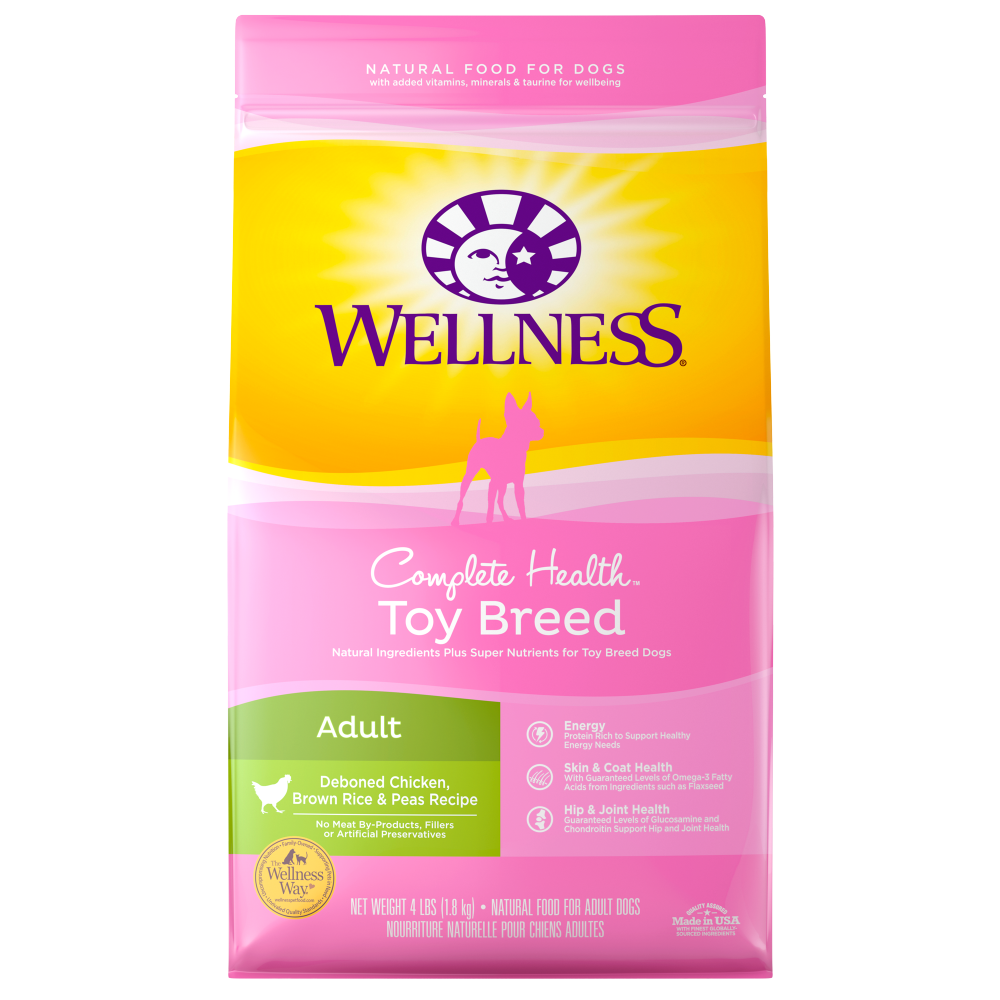 Wellness Toy Breed Complete Health Adult Deboned Chicken, Brown Rice & Peas Recipe Dry Dog Food