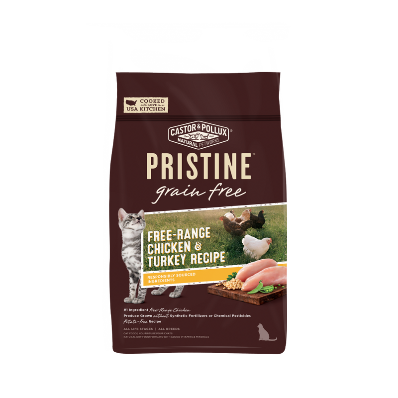 Castor and Pollux Pristine Grain-Free Free-Range Chicken and Turkey Recipe Dry Cat Food