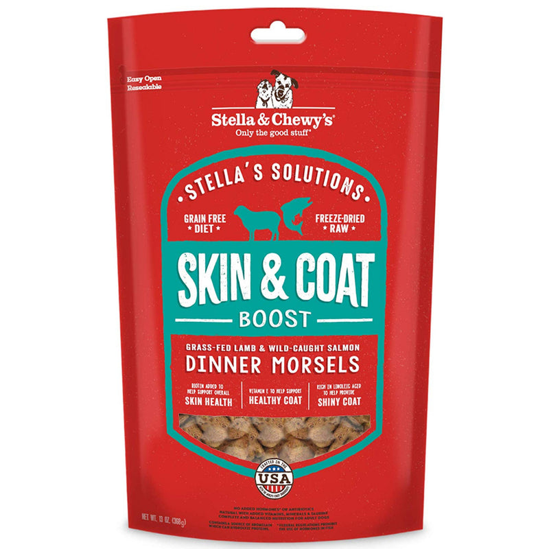 Stella & Chewy's Stella's Solutions Skin & Coat Boost Grass Fed Lamb & Wild Caught Salmon Dinner Morsels Freeze-Dried Raw Dog Food