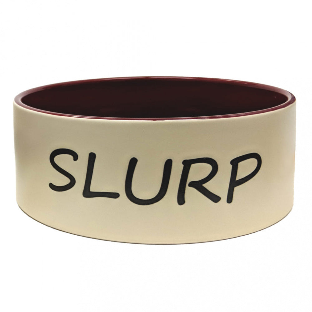 Ethical Slurp Tan & Burgundy Dog Dish