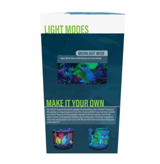 GloFish Half-Moon Bubbling Aquarium Kit 3 Gallons, with Blue LED Bubbl ...